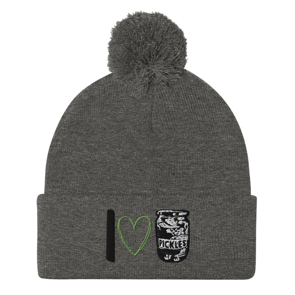 I Heart Pickles Pom-Pom Beanie