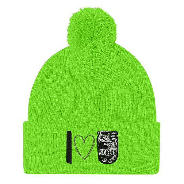 I Heart Pickles Pom-Pom Beanie