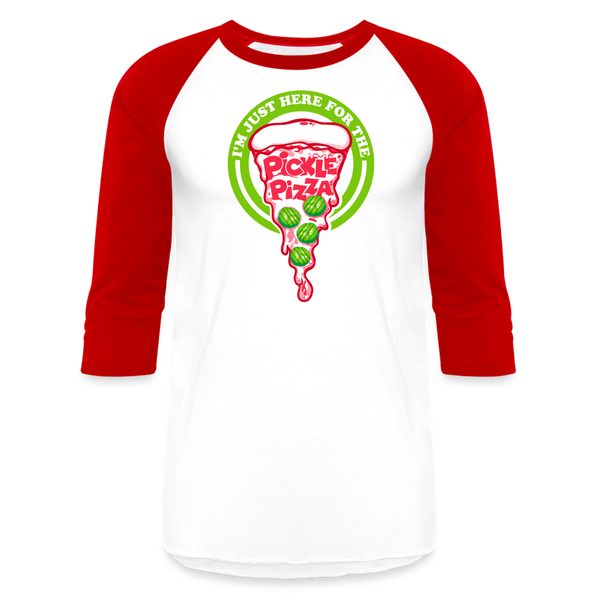 I'm Just Here For The Pickle Pizza - Baseball T-Shirt - white/red