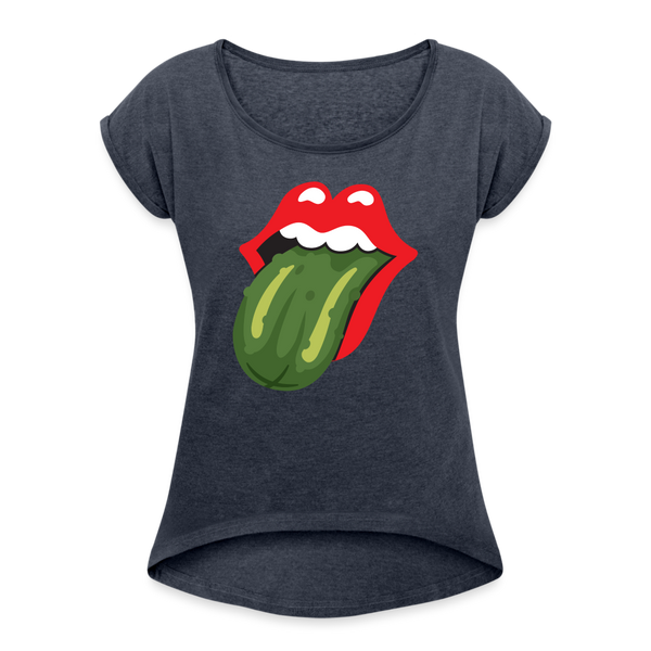 Women's Vintage Pickle Roll Cuff T-Shirt - navy heather