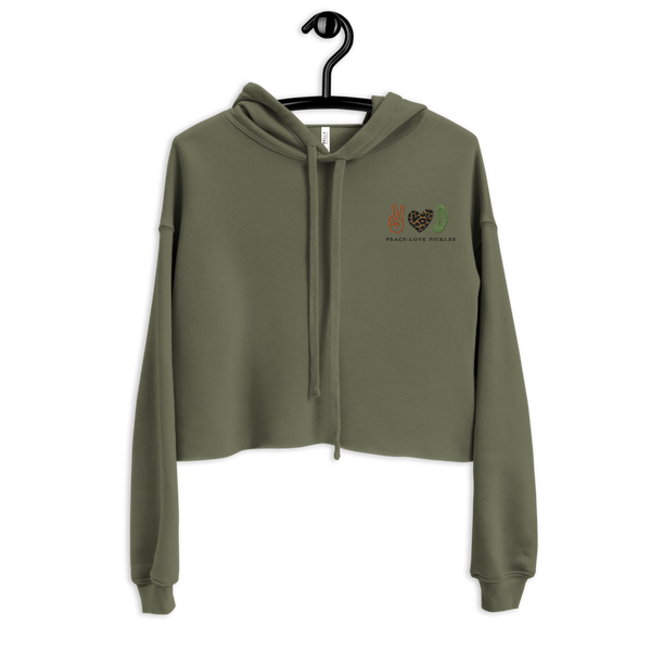 PEACE-LOVE-PICKLES Crop Hoodie