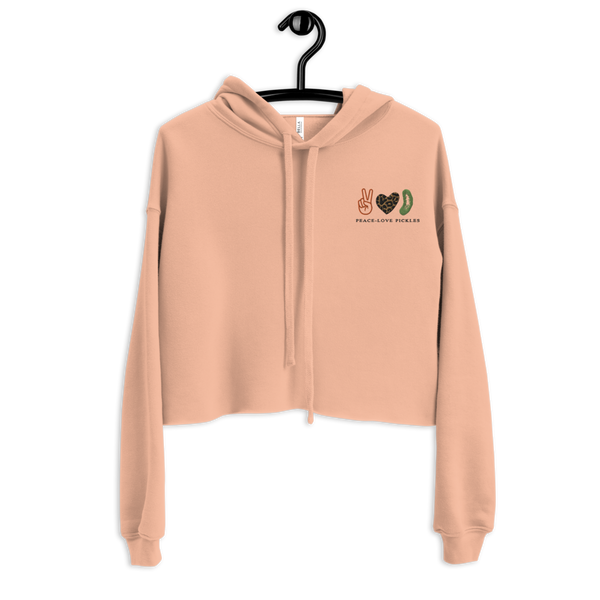 PEACE-LOVE-PICKLES Crop Hoodie