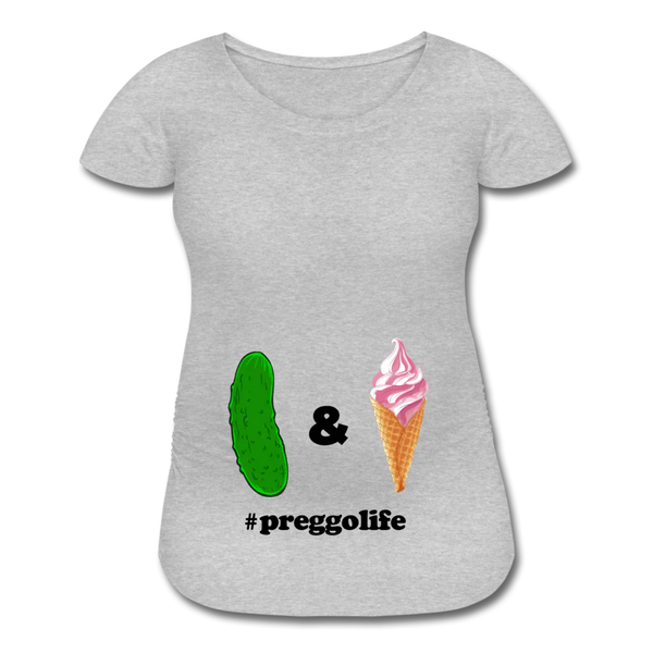 Pickles &🍦 Maternity | White/Grey - heather gray