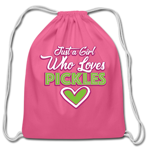 Just a Girl Who ❤️'s Pickles Drawstring Bag 🔥 - pink