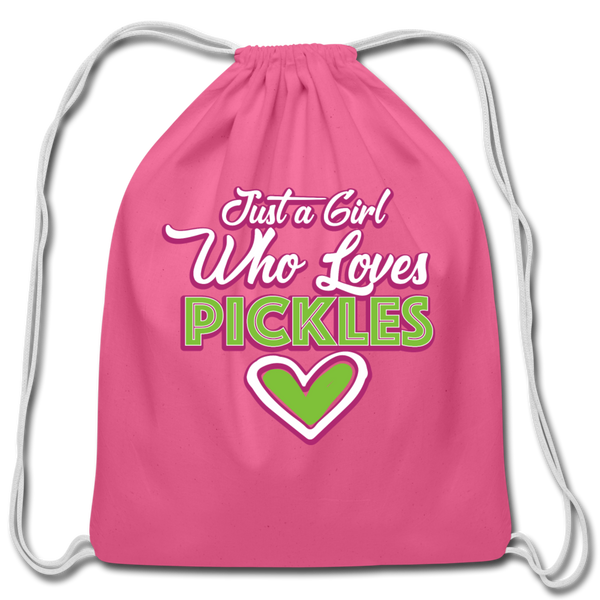 Just a Girl Who ❤️'s Pickles Drawstring Bag 🔥 - pink