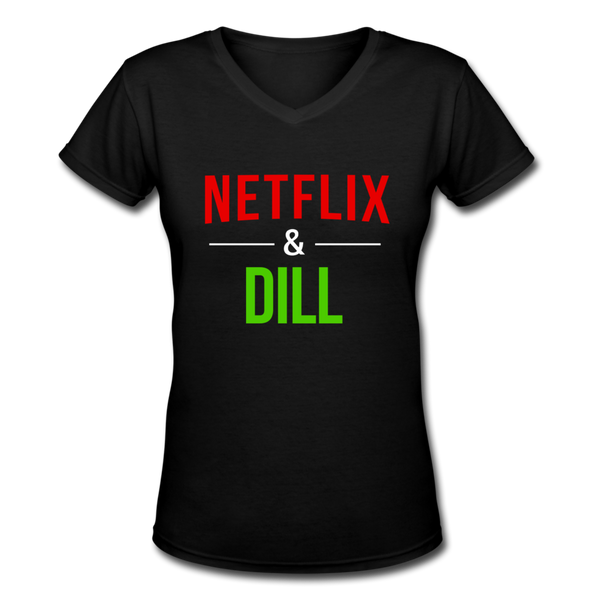 Netflix & Dill V Neck - black