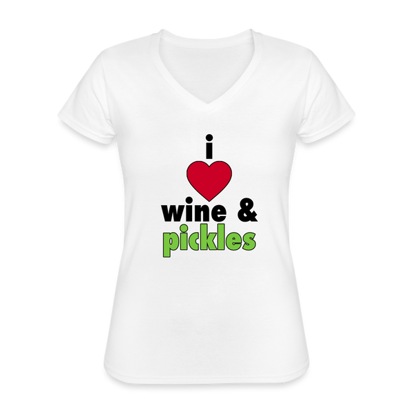 I Love Wine & Pickles T Shirt - white
